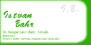 istvan bahr business card